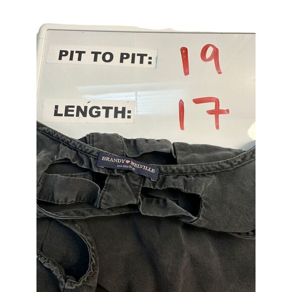 Brandy Melville Washed Black Crop Top One Size - Picture 6 of 6